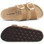 Crestar Women's Cork Footbed Sandals With Arch Support Summer Cozy Non-slip Adjustable Buckle Sandals Lady Casual Beach Slippers