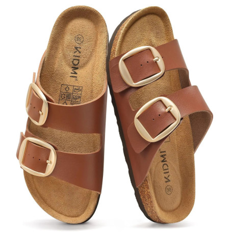 Evshine Women's Cork Sandals Comfort Arch Support Clogs Slides Outdoor Beach Shoes Summer Lady Clogs Slippers Adjustable Buckle