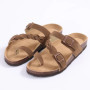 Comwarm New Women's Cork Footbed Sandals with Arch Support Comfortable Slip-On Slide Sandals With Adjustable Buckle for Summer