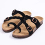 Comwarm New Women's Cork Footbed Sandals with Arch Support Comfortable Slip-On Slide Sandals With Adjustable Buckle for Summer
