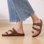 Comwarm New Women's Cork Footbed Sandals with Arch Support Comfortable Slip-On Slide Sandals With Adjustable Buckle for Summer