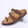 Comwarm New Women's Cork Footbed Sandals with Arch Support Comfortable Slip-On Slide Sandals With Adjustable Buckle for Summer