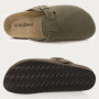 Shevalues Women Cow Suede Clogs With Adjustable Buckle Cork Leather Mules Comfortable Slip on Women Slippers Outdoor Cork Clogs