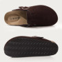 Shevalues Women Cow Suede Clogs With Adjustable Buckle Cork Leather Mules Comfortable Slip on Women Slippers Outdoor Cork Clogs