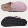 Shevalues Women Cow Suede Clogs With Adjustable Buckle Cork Leather Mules Comfortable Slip on Women Slippers Outdoor Cork Clogs