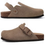 Kidmi New Cow Suede Women's Potato Shoes With Adjustable Strap Cork Insole Mules Outdoor Unisex Clogs Slippers With Arch Support