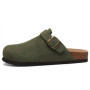 Kidmi New Cow Suede Women's Potato Shoes With Adjustable Strap Cork Insole Mules Outdoor Unisex Clogs Slippers With Arch Support