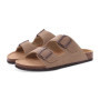 Evshine Men Cork Slippers Summer Cork Footbed Clogs Sandals Women Outdoor Suede Beach Slides With Arch Support Men Clogs Sandals