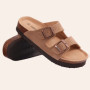 Evshine Men Cork Slippers Summer Cork Footbed Clogs Sandals Women Outdoor Suede Beach Slides With Arch Support Men Clogs Sandals