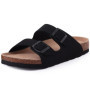 Evshine Cow Suede Cork Slippers Women Fashion Clogs Mules Footbed Cork Mules Men Baotou Slippers Summer Cork Sandals Comfy Mules