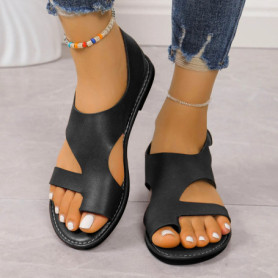 Women'S Sandals With Arch Support Comfortable Soft Open Toe Casual Flat Sandals For Various Occasions Beach Toe Ring Flip Flops