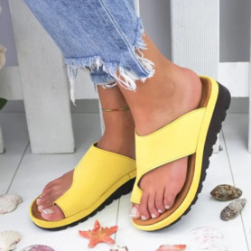 Women Sandal Wedge Heels Flip Flops Summer Elegant Shoes House Home Platform Soft Bottom Slipper Plu Size Beach Slide PU leather