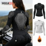 WOSAWE Women Motorcycle Riding Jacket CE Pads Autumn Winter Warm Reflective Slim Moto Coat Breathable Racing Apparel