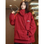 Outdoor Windbreaker Women Double Zipper Sweatshirt Hooded Jackets Waterproof Windproof Oversized Pockets Coat Sports Sportswear