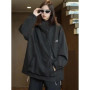 Outdoor Windbreaker Women Double Zipper Sweatshirt Hooded Jackets Waterproof Windproof Oversized Pockets Coat Sports Sportswear
