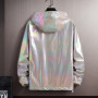 Women Basic Jackets Summer 2026 Colorful Reflective Oversize Thin Windbreaker Women Hooded Jackets Coat Zipper Woman veste femme