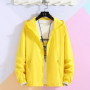 Women Basic Jackets 2026 Summer Causal Solid Thin Windbreaker Woman Hooded Coats Zipper Lightweight Jacket Famale veste femme