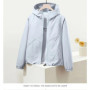 Women's Hooded Windbreaker Jacket Casual Loose Fit Short Coat