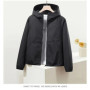 Women's Hooded Windbreaker Jacket Casual Loose Fit Short Coat