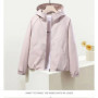 Women's Hooded Windbreaker Jacket Casual Loose Fit Short Coat