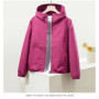 Women's Hooded Windbreaker Jacket Casual Loose Fit Short Coat