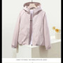 Women's Hooded Windbreaker Jacket Casual Loose Fit Short Coat