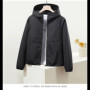 Women's Hooded Windbreaker Jacket Casual Loose Fit Short Coat