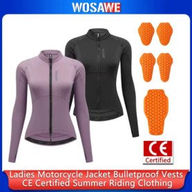 WOSAWE Women Motorcycle Jacket Body Armor CE Certified Summer Downhill Motocross Riding Clothing Protection Racing Reflective