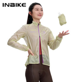 INBIKE Ultra-Light Portable Cycling Windbreaker for Women Windproof Water-Resistant Jacket for Road Biking Clothing with Pockets