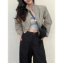 Autumn Vintage Women's Windbreaker Cropped Jackets Harajuku Oversized Streetwear Long Sleeve Casual Fashion Female Elegant Top