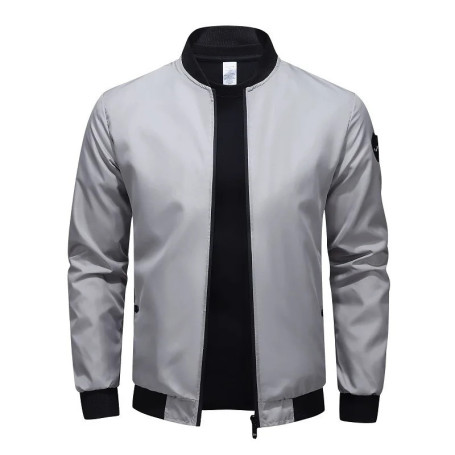 New Men's Casual Jacket Spring Autumn Thin Coat Lightweight Plain Color Zipper Outerwear Windbreaker Streetwear Fashion