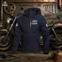2026 Yamaha Logo Men's Tactical Motorcycle Racing Jacket - Windproof and Waterproof Hooded Adjustable Pilot Windbreaker - Combat