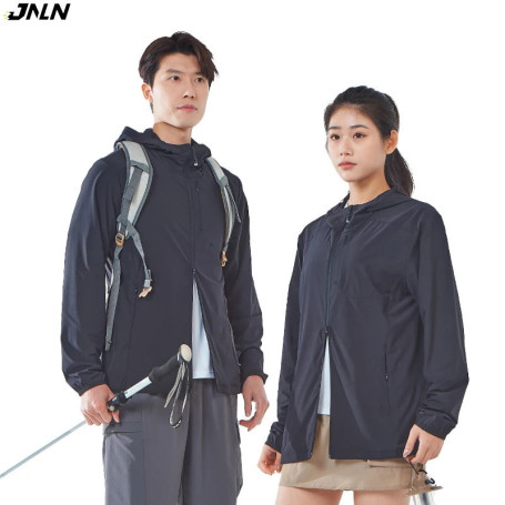 JNLN Unisex Waterproof Hiking Jackets Sun Protective Trekking Mountaineering Men Women Windbreaker Quick Dry Stretch Rain Coat
