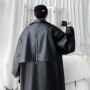 Autumn Men Long Black Pu Leather Jacket Men Oversized Cool Trench Coat Men Windbreaker Streetwear Double Breasted Luxury Clothes