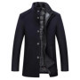 Winter Men's Wool Coat Solid Stand Collar Wool Overcoat Removable Liner Thicken Outerwear Men's Clothing Father Coats