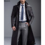 New Spring Autumn Men's Trend Solid Leather Jackets Extended PU Leather Coats Slim Korean Streetwear Men Moto Biker Punk Jackets