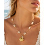 18K Gold Plated Pearl, Shell, Conch, Starfish Summer Beach Necklace for Women, Stainless Steel Waterproof Charm Jewelry