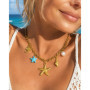 18K Gold Plated Pearl, Shell, Conch, Starfish Summer Beach Necklace for Women, Stainless Steel Waterproof Charm Jewelry