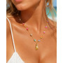 18K Gold Plated Pearl, Shell, Conch, Starfish Summer Beach Necklace for Women, Stainless Steel Waterproof Charm Jewelry