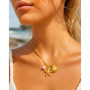 18K Gold Plated Pearl, Shell, Conch, Starfish Summer Beach Necklace for Women, Stainless Steel Waterproof Charm Jewelry