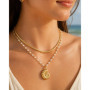 18K Gold Plated Pearl, Shell, Conch, Starfish Summer Beach Necklace for Women, Stainless Steel Waterproof Charm Jewelry