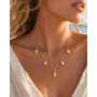 18K Gold Plated Pearl, Shell, Conch, Starfish Summer Beach Necklace for Women, Stainless Steel Waterproof Charm Jewelry