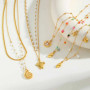 18K Gold Plated Pearl, Shell, Conch, Starfish Summer Beach Necklace for Women, Stainless Steel Waterproof Charm Jewelry