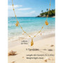 18K Gold Plated Pearl, Shell, Conch, Starfish Summer Beach Necklace for Women, Stainless Steel Waterproof Charm Jewelry