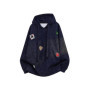Men's Oversized Tie Dye Gradient Hoodie Cartoon Embroidered Patches Relaxed Drop Shoulder Streetwear Hooded Sweatshirt