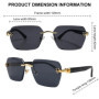 Square Rimless Photochromic Sunglasses Men Vintage Sun Glasses 2026 Luxury Designer Shades Male Cut Lenses Frameless Eyewear