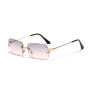 Ruiao 2026 rimless sunglasses UV400 fashion square metal glasses for men women designer man's brand sun shades for outdoor