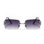 Ruiao 2026 rimless sunglasses UV400 fashion square metal glasses for men women designer man's brand sun shades for outdoor