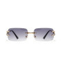 Ruiao 2026 rimless sunglasses UV400 fashion square metal glasses for men women designer man's brand sun shades for outdoor