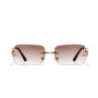 Ruiao 2026 rimless sunglasses UV400 fashion square metal glasses for men women designer man's brand sun shades for outdoor